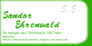 sandor ehrenwald business card